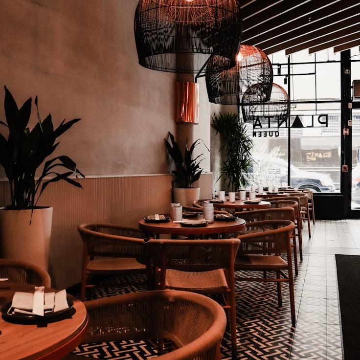 Restaurant interior with private family seating